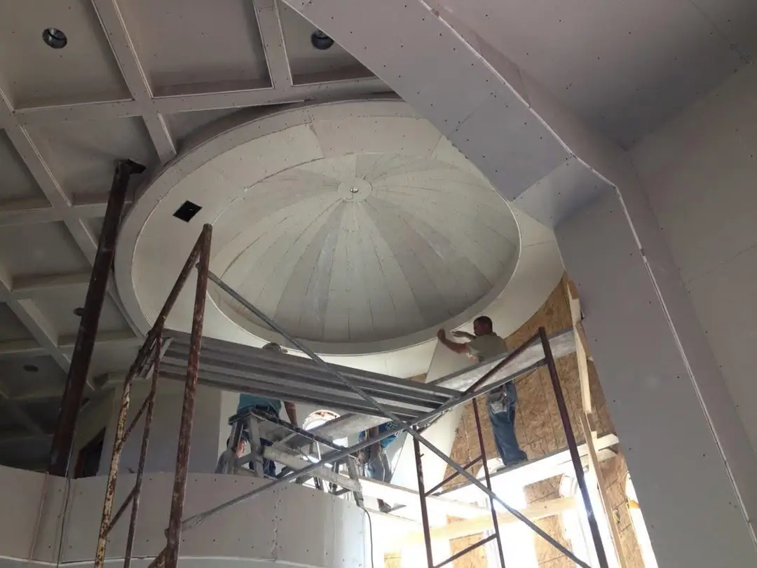 Dome ceiling  in progress and finished