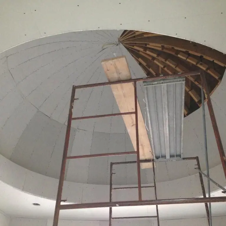 Dome ceiling  in progress and finished