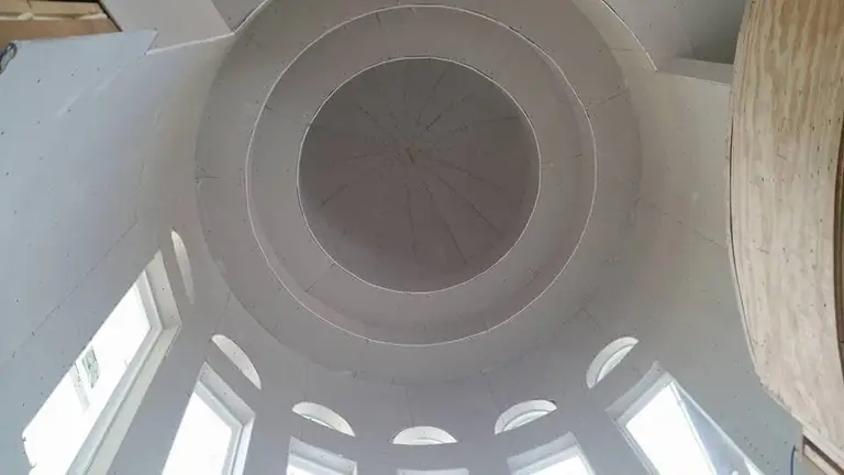 Dome ceiling  in progress and finished