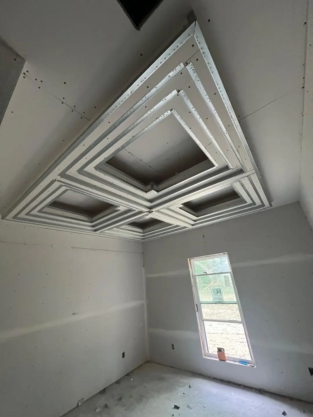 Drywall ceilings, tray/coffer