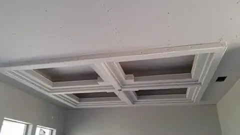 Coffered drywall ceiling