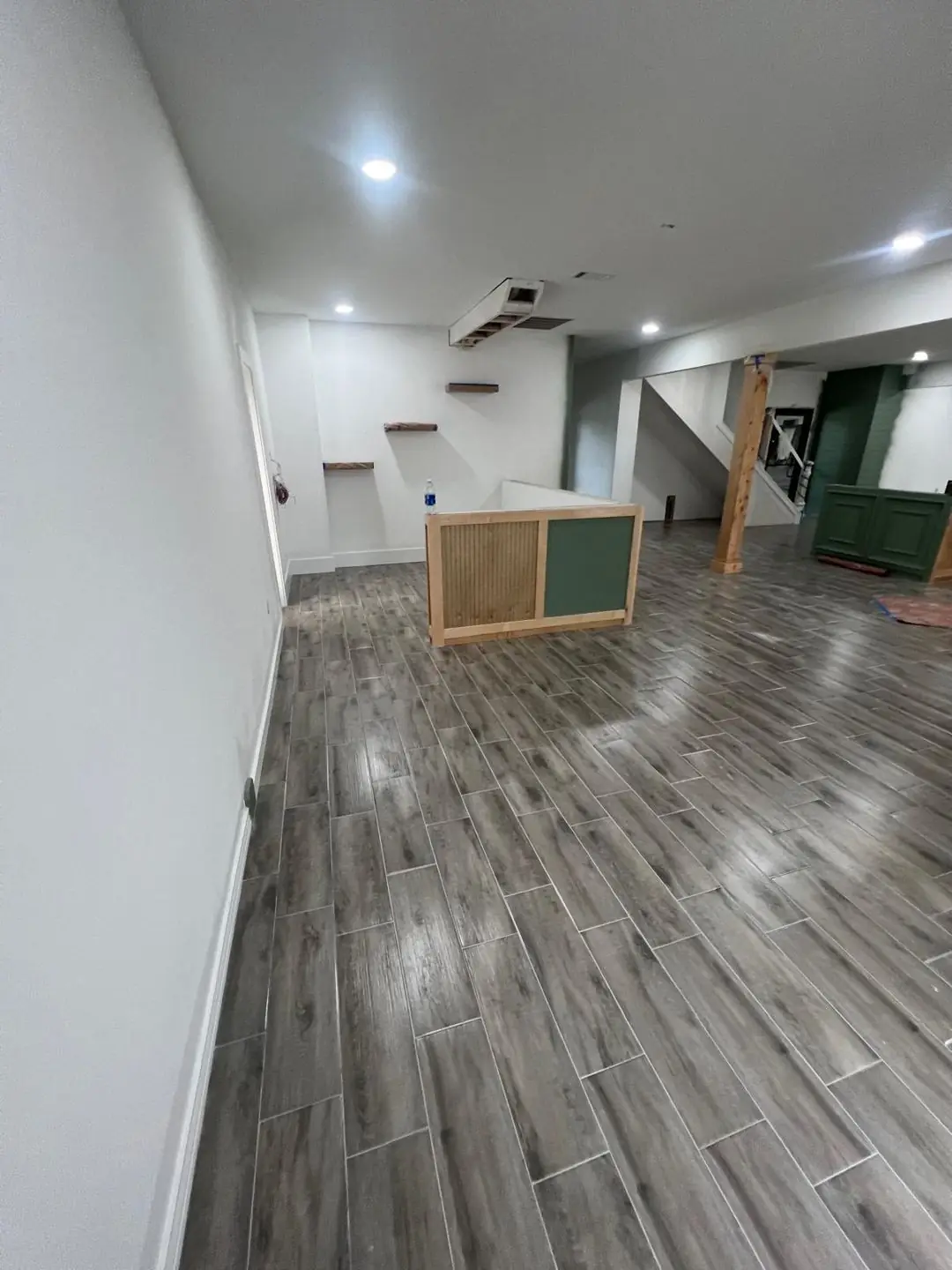 Finished commercial build-out with counters and shiplap, Beaumont, TX