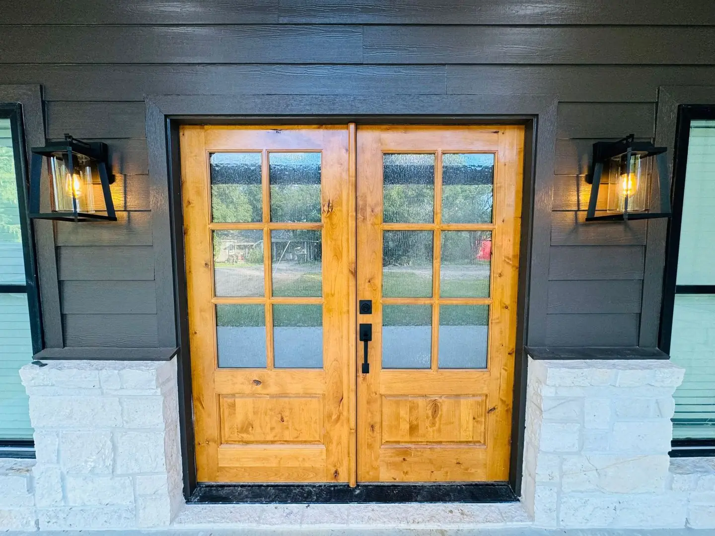 Front double doors close-up