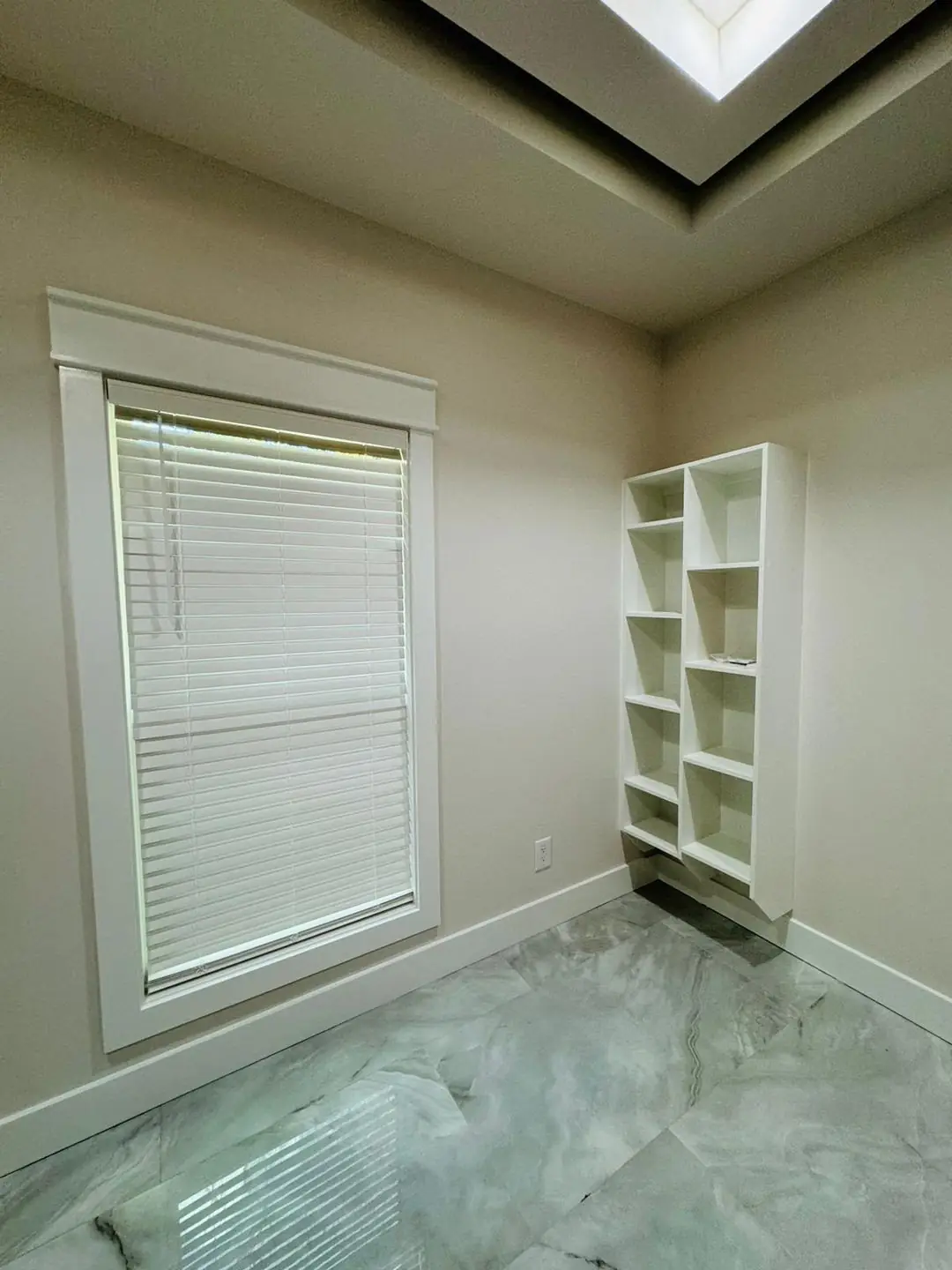 Finished interiors: pantry door, hallway, room