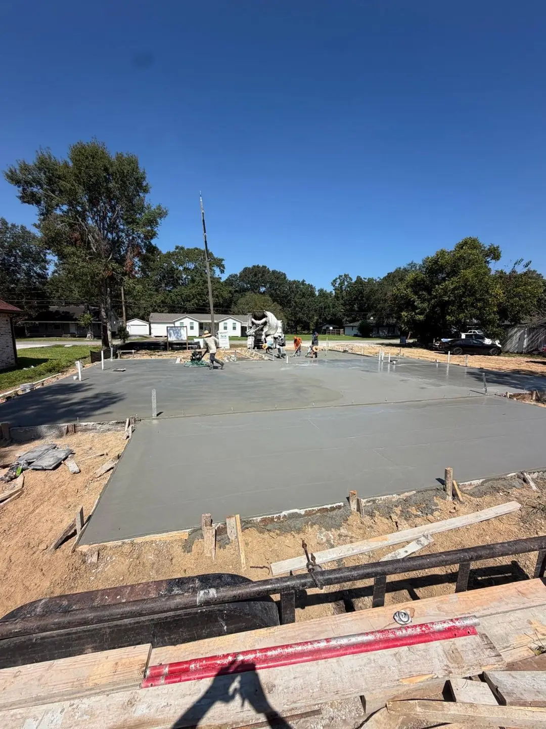 Concrete pour  and finished slab
