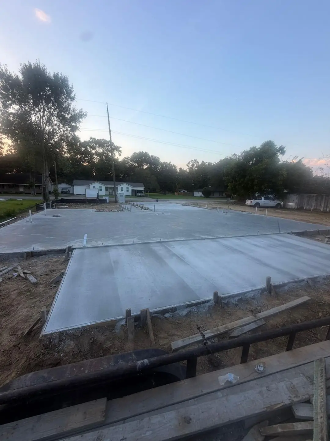 Cured slab, forms stripped