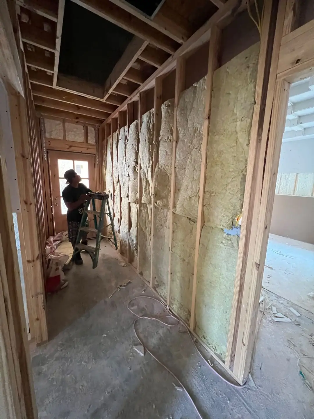 Insulation going in after framing