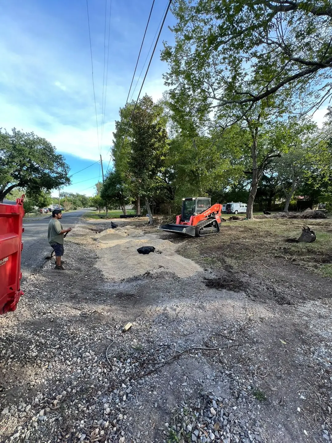 Grading and cleanup on a lot